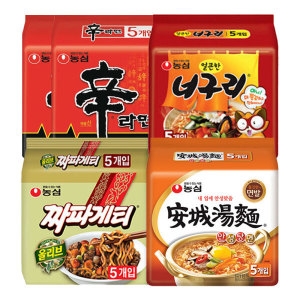 농심  신라면10개 + 얼큰한너구리5개 + 짜파게티5개 + 안성탕면5개