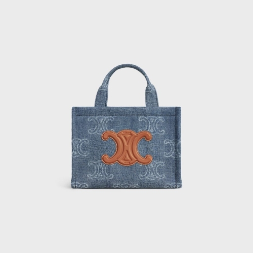 셀린느 호보백 199162FYL.07DD small cabas thais in Denim with Triomphe all-over..
