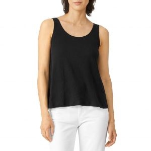 아이린 Fisher 유기농 린넨 탱크 나시 티 민소매 탑 503293 X-Small Clear Water