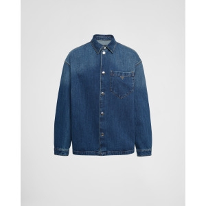 프라다 데님 셔츠 네이비 GEC066 14EF F0008 S 212