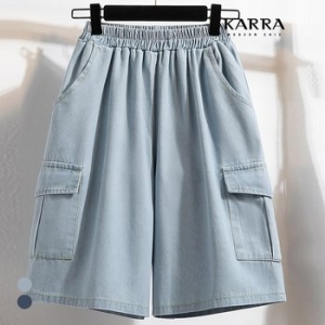KARRA 밴딩데님카고하프팬츠_A4M0783