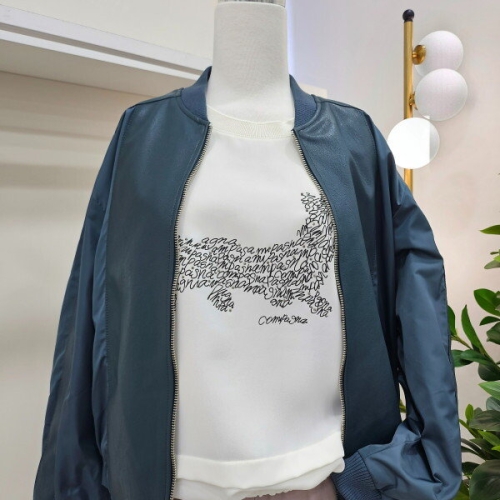 꼼빠니아 스티치 레더 점퍼/CAEWO-WLZ020A