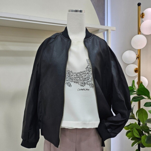 꼼빠니아 스티치 레더점퍼/CAEWO-WLZ020