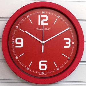골든벨시계  GB4646 무소음 모던 벽시계 레드 28cm