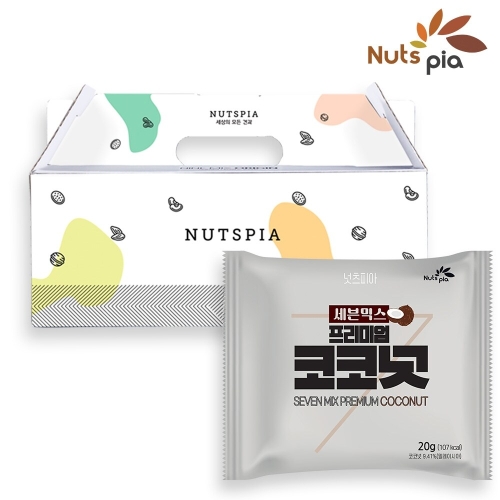 더원비앤에프  넛츠피아 세븐믹스 프리미엄 코코넛 선물세트 20g 25개입