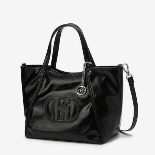 헤지스 여성 시그니처 H 패치 블랙 토트겸 숄더백 M_HIBA4F529BK