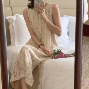 오노마 ONM 여성 여름 민소매 원피스 시스루 펀칭 바캉스룩 시원 17772752