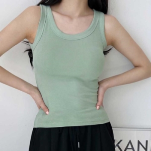 오노마 ONM 데일리 민소매 면 나시티 무지 이너티 슬림핏 U넥 17772729