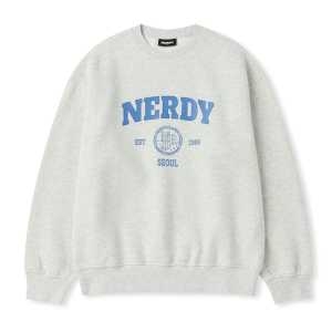 널디 바시티 로고 브러시드 스셔츠 멜란지화이트 PNEF24SW0646