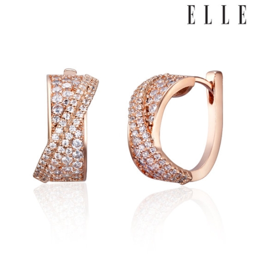 엘르쥬얼리  14K GF 볼드 라인 스톤 원터치 링 귀걸이 ELGPEE535