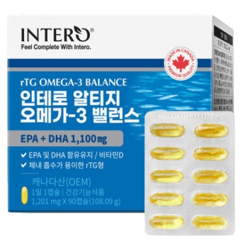 내츄럴라이프뉴트리션 인테로 알티지 오메가3 밸런스 90정