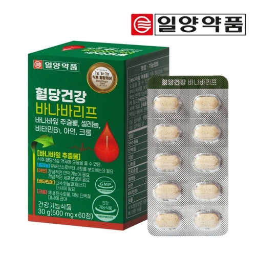 일양약품 혈당건강 바나바리프 500mg 60정
