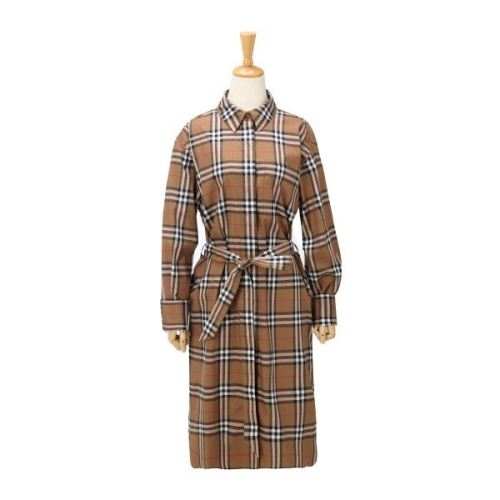 버버리 여성 아이베리 체크 셔츠원피스 8084309
