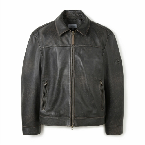 시리즈 빈티지 집업 가죽 자켓_SAUDW24011CHX