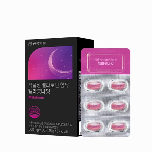 안국약품 식물성 멜라토닌 함유 멜라굿나잇 500mg 30정