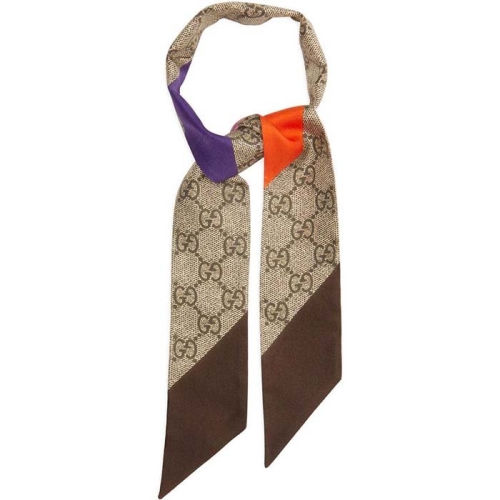 구찌 다이아몬드 컬러 블록 GG 슈프림 실크 트윌 슬림 스카프 682556 3G001 9766