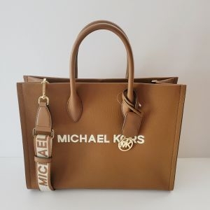 마이클코어스 Mirella Medium EW 토트 크로스바디 쇼퍼백 러기지 가죽 35S4G7ZT2L