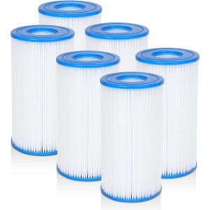 인텍스  지상 풀용 10001500530 GPH 필터 펌프용 Future Way 6Pack Pool 카트리지 타입 A 또는 C 교체