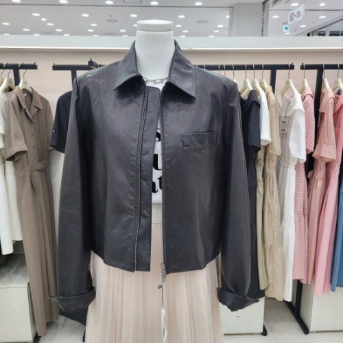 온앤온 여성 양가죽 카라넥 집업점퍼_NJL4WMQ04