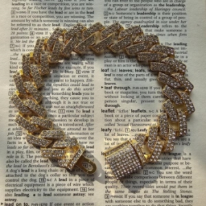 노블른  15mm 도금 큐빅 팔각 체인 팔찌 18019607