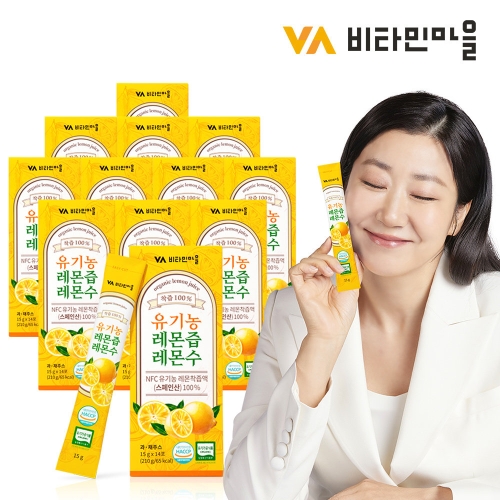 비타민마을 유기농 레몬즙 레몬수 스틱 착즙원액 15g 14포