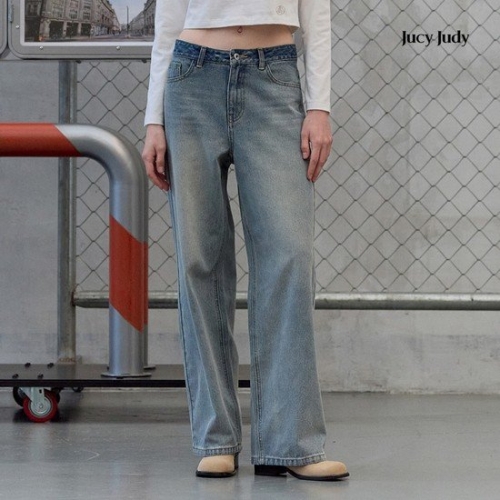 쥬시쥬디 여성용 J뒷절개 와이드 데님 면 팬츠 ON JYDP02AD 026 INDIGO
