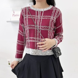 오노마 ONM UPP 1046 여자레드 체크니트맨투맨 11329033