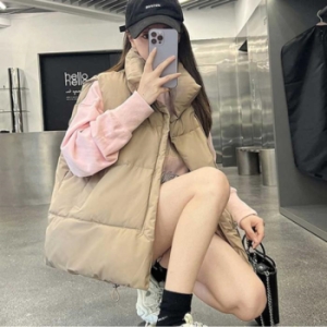 오노마 ONM 베이직 디자인 목폴라 패딩조끼 스트링 밑단 조절 12513766