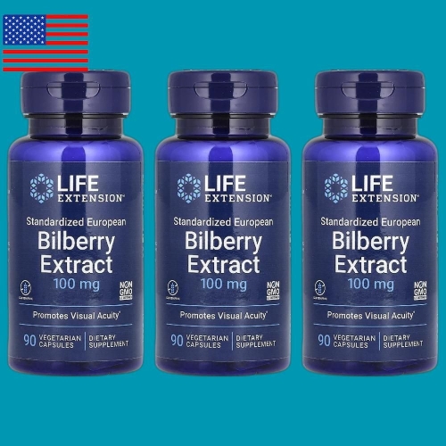 라이프익스텐션 표준화된 유러피안 빌베리 추출물 100mg 90캡슐