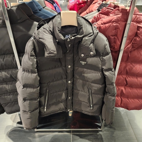 프라다 남성 삼각로고 구스 다운 패딩 점퍼 파카 블랙_SGH070 F0002