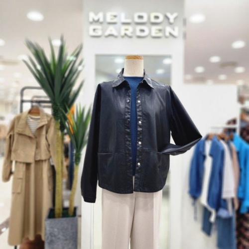 멜로디가든 심플 인조가죽 자켓 M4F8J105 블랙