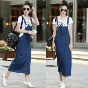 셀러허브 오노마 ONM 코디 데일리룩 롱스커트멜빵청치마 진청 H라인롱스커 12074815