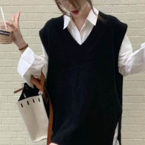 오노마 ONMDO4433 니트조끼 조끼 레이어드 옆트임 12079103