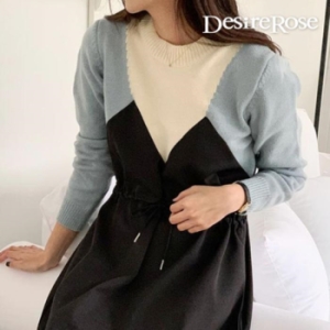 디자이어로즈 봄원피스 배색원피스 니트원피스 12199812