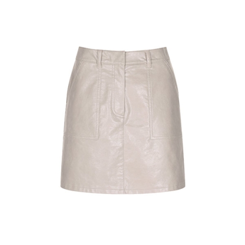 올리브데올리브 레더 세미 A라인 미니 스커트 OL4AS871