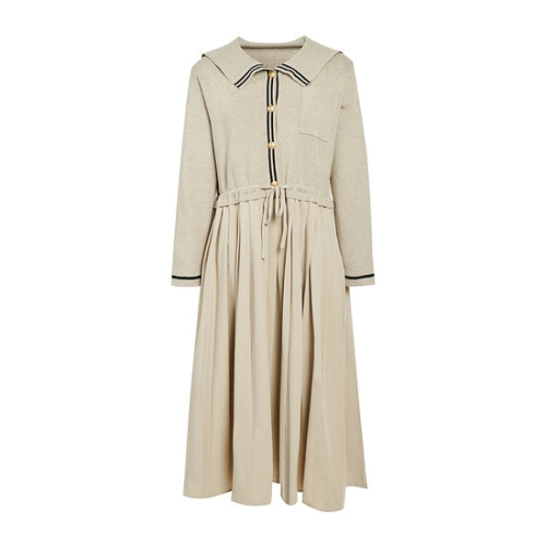 제이제이 지고트 와이드칼라 스커트배색 니트원피스GPAN1OP101