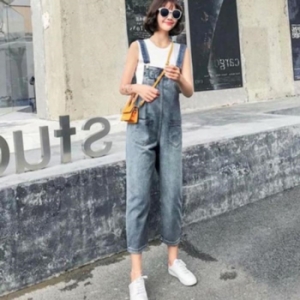 오노마 ONM 청멜빵바지 앞포켓 데님멜빵바지 일자 날씬한핏 롤업 12078492