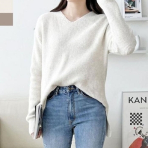 오노마 ONM 데일리룩 1P 긴팔데일리 여친룩 출근 브이넥 옷 11870472