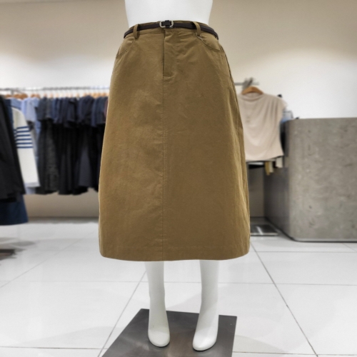 온앤온 면 벨티드 H라인 스커트 NJW4AS888