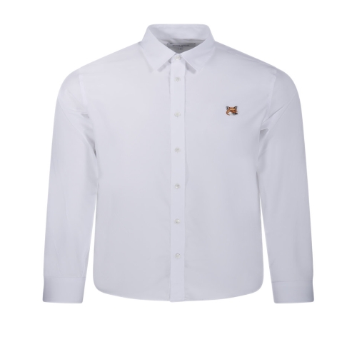 메종키츠네 폭스 패치 포플린 남성 셔츠_MM00409WC5010 P100