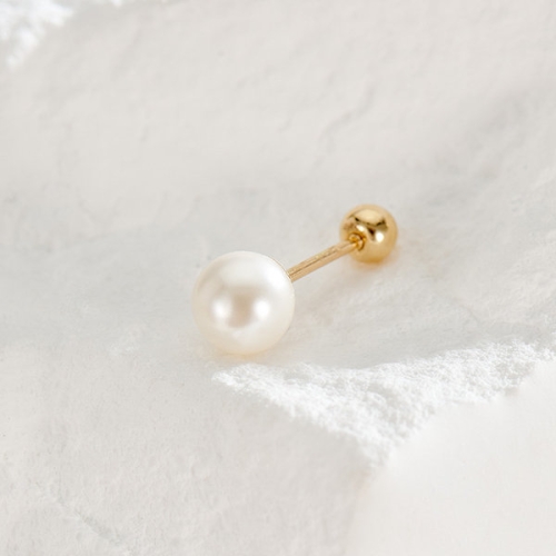 비앤비골드  14K 심플 베이직 진주 피어싱 5mm 한쪽 JAE40456