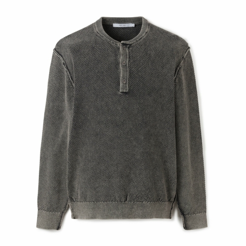 시리즈 헨리넥 다잉 니트_SAWAW24021BRD