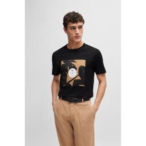 보스 브랜드관 SU24 레귤러핏 아트워크 반팔 티셔츠 블랙 50512132001
