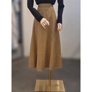 Ab.f.z A라인 뒷밴딩 셔링 플레어 롱스커트 ACY4HS31J