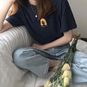 탑텐 스토어추천 단발머리 여성 반팔 박스 티셔츠 BI-A200510