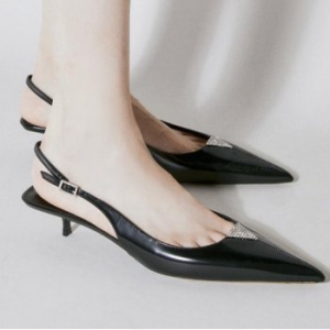 생로랑 Cherish 체리쉬 크리스탈 슬링백 펌프스 755341 AACG0 1000