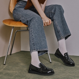 플로리다스튜디오 FL2632 실론 페니 로퍼 애나멜 블랙