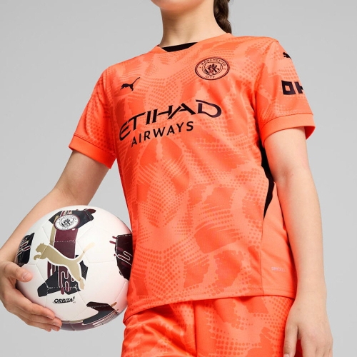 푸마  키즈 맨체스터 시티 24 25 골키퍼 유니폼 반팔 저지 탑 775109-36 네온썬