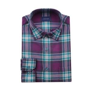 예작 일반핏 카라스냅 빅체크 기모 긴팔셔츠_YJ4FBA182MI