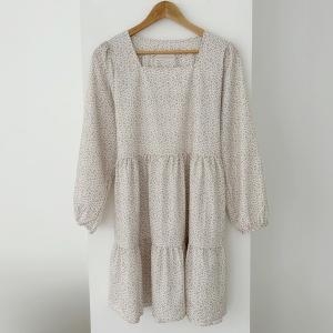 아이우먼 잔꽃스퀘어백리본원피스 YPS582M408 빅사이즈